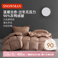 斯诺曼 90%灰鸭绒被 羽绒被芯 150*210cm 650g 卡其色