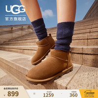 UGG 秋季男女同款舒适纯色基础款短筒靴时尚休闲雪地靴1166732 DRKT | 深太妃糖棕色 36