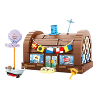  AREAX/X砖区 海绵宝宝 儿童拼装积木 6人仔