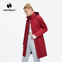 HOTSUIT 运动风衣女2023冬季中长款梭织休闲防风防泼水外套