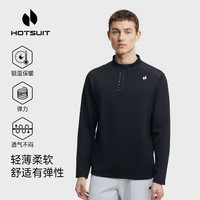 HOTSUIT 运动长袖T恤男秋冬季保暖格粒绒训练健身打底衫男