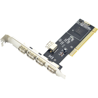 Suoli 索厉 PCI转USB2.0五口扩展卡/转接卡 台式电脑主机后置5口USB2.0扩展 SL-2u5