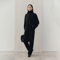麦檬MM麦檬2022年秋冬黑色套头v领羊毛衫毛衣女5DA130011 黑色 M 160/85CM