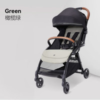 好孩子 婴儿推车鲲鹏加宽座舱舒适避震可坐躺轻便折叠D2800 时尚款大座宽单手秒收 橄榄绿