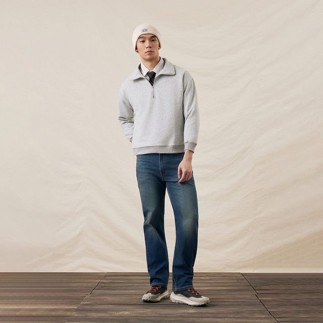 移动端：Levi's 冬暖系列25年秋冬男士美式565宽松直筒牛仔裤