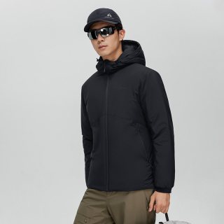 拓路者3M新雪丽棉服男2025秋冬连帽保暖简约夹棉外套冬季棉衣 黑色 3XL