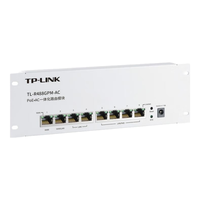 普联(TP-LINK)9口千兆PoE交换机电源模块条状家用安防监控摄像机AP无线组网8路PoE网线供电弱电箱分线器智能识别 TL-R488GPM-AC 路由4口POE-56W