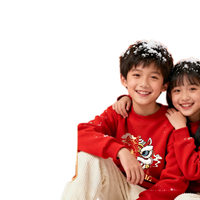 唐狮（TonLion）童装儿童加绒卫衣宝宝2026新款拜年圆领上衣男女童秋冬喜庆服 红色0