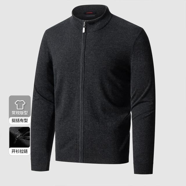 JASONWOOD 男士开衫羊毛衫 W994404273401 黑灰