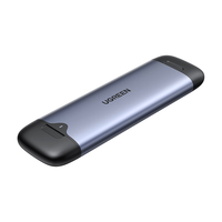 UGREEN 绿联 2.5英寸 M.2硬盘盒 USB 3.1 Type-C/USB双口 10G 直插款 银色