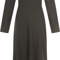 ZARA 【极简慵懒风】都市休闲舒适棉质纯色系小黑裙V领长袖连衣裙