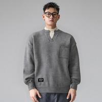 i.t it UDG秋冬季保暖假两件V领男式毛衣宽松针织衫上衣慵懒风