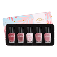  Miss Candy/糖果小姐 无刺激性气味 女士指甲油礼盒  柔雾蔷薇SC568 7ml*5