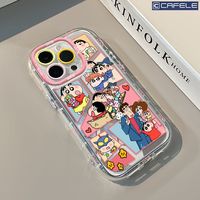 可爱蜡笔小新适用iPhone苹果12PROMAX手机壳14promax镜面15plus潮