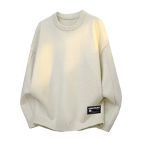 :CHOCOOLATEit套头毛衣男冬季潮牌慵懒风宽松保暖针织衫 杏色  2XL 2XL 【150-165斤】