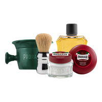 PRORASO/博拉索 檀香乳木果 剃须套装+剃须刷+打泡碗+须前按摩霜+剃须皂+须后水 五件套
