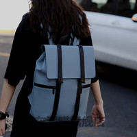 双肩包皮质男 双肩包女感小众设计通勤上班皮质书包大学生14电脑背包男