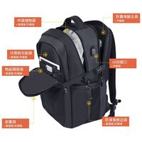 七匹狼双肩包超大容量旅游出差行李包男士多功能商务旅行防盗背包