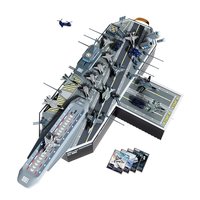 科学罐头航空母舰军事飞机模型5-10岁益智男孩玩具摆件新年