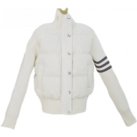 鸭鸭羽绒服鸭鸭（YAYA）90+系列轻暖羽绒服女2024短款拼接针织立领撞色休闲外套J 白色 M