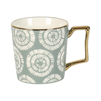 松发瓷器陶瓷杯子家用办公室咖啡杯水杯女生大容量马克杯 绿色