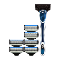  Apache/阿帕齐 5层刀片 手动剃须刀 刀头  1刀架6刀头