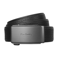 皮尔卡丹皮带男士【稀有海豹皮】真皮自动扣裤腰带奢侈品商务高端新年 黑枪【海豹皮、PVC礼盒】 120cm