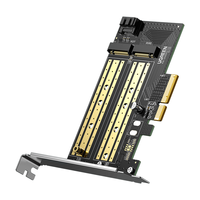 UGREEN 绿联 PCie转M.2双盘转接卡 pcie转nvme拓展卡 ngff高速SSD固态硬盘盒扩展卡兼容台式主机箱电脑1转2双盘位