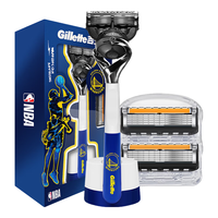  Gillette/吉列 NBA勇士联名款 男士剃须刀 刀架 刀头 磁吸底座  1支+2刀头