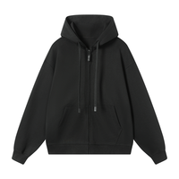 京东京造 卫衣女25冬季外套女装开衫纯色衣服 黑色  XL 黑色