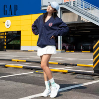 盖璞男女装2025秋季新款印花logo抓绒V领卫衣开衫宽松上衣787404