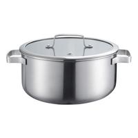 霜山不锈钢蒸锅蒸屉家用多功能炖煮锅三层加厚复合汤锅蒸炖一体锅