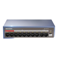 海康威视（HIKVISION）POE交换机4口8口16口24口48口办公企业传输监控器网络分流百兆千兆国标监控安防网络POE交换机 10口百兆【8口POE】  XS10-P