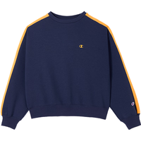 Champion冠军圆领卫衣女24冬季新款刺绣纯色打底上衣 藏青色