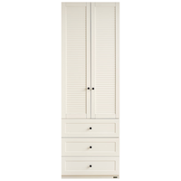 全友家居 法式成品大衣柜家用二门衣柜衣橱卧室靠墙收纳储物柜子家具 0.8*2.4m|二门带抽衣柜