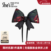 She's 发簪手工玫瑰盘发插梳新中式簪子古风发钗头饰新年礼物送女友 蝴蝶结A0