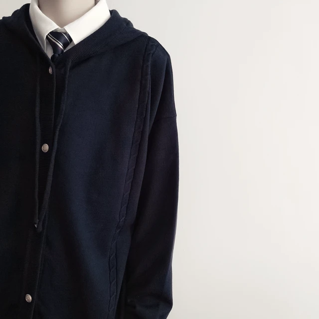 【刺篇】jkdk制服男女原创开衫外套灰色基础纯色宽松长袖针织毛衣 XL