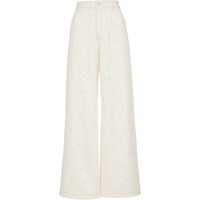 VEROMODA【闪闪裤】牛仔裤女2025秋季新款含棉钻饰纯色阔腿裤秋季新年过年 白牛仔色