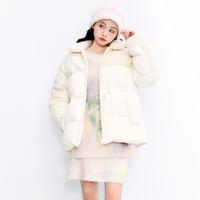 乐町 甜系收腰羽绒服女冬季保暖外套小个子
