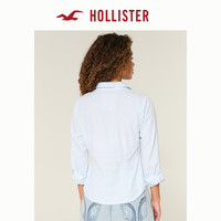 HOLLISTER美式小海鸥图案经典款Y2K修身显腰V领衬衫女装340-5533