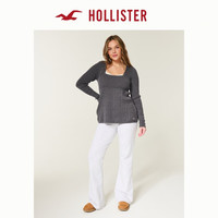 HOLLISTER小海鸥图案25秋冬美式麻花针织毛衣女装350-5319 灰色 M (165/88A)
