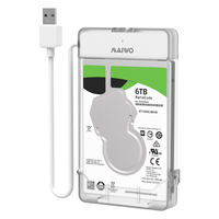 MAIWO 麦沃 2.5英寸 SATA硬盘盒 USB 3.0 USB 透视白 K104