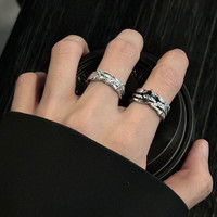 MOLC暗黑风星芒戒指男女小众设计简约轻奢指环冷淡风高级感开口戒 R0579暗黑星芒戒指1对装