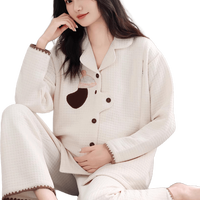 婧麒 月子服秋冬空气层加厚睡衣保暖月子服产妇哺乳家居服女冬