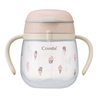 康贝儿童防漏水杯鸭嘴吸管杯宝宝学饮杯训练杯子辅食杯 新生儿 外出 冰淇淋学饮杯（无吸管） 240ml 5个月宝宝用