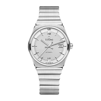 TITONI 梅花 瑞士手表 动力系列 机械钢带男士腕表 39.5mm ETA2892-A2全自动机芯 83751-SY-629送男友 生日礼物 钢带银色表盘 39.5mm