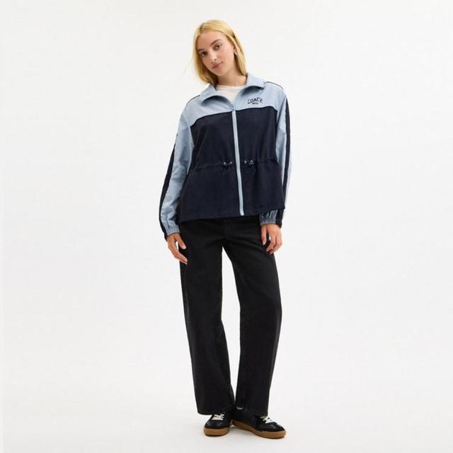 COACH 女款拼色户外连帽夹克外套风衣