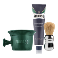  PRORASO/博拉索 芦荟 剃须套装+剃须刷+打泡碗  三件套