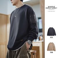 马登 MADEN工装 山系户外MA1华夫格卫衣机能风垂感百搭圆领长袖T恤男春