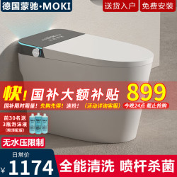 蒙驰 德国蒙驰轻智能马桶带水箱不限水压全智能自动电动冲洗家用坐便器 质感灰标配版